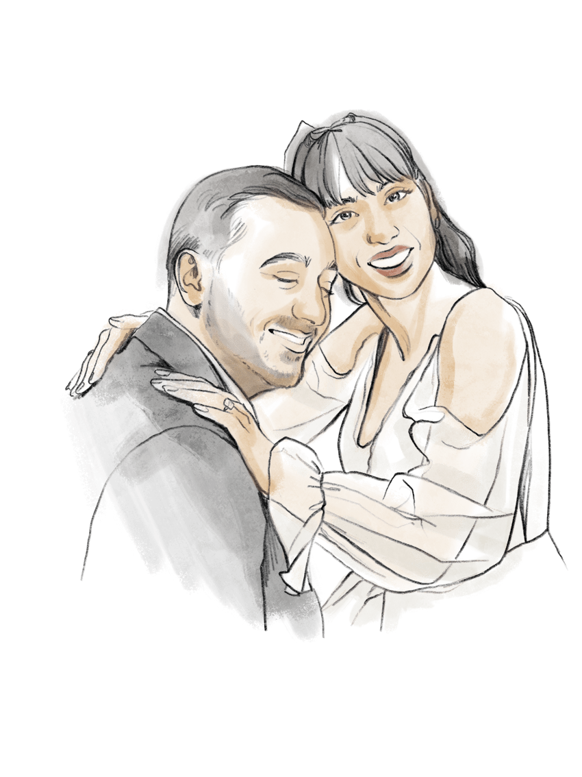 Couple en Line Art comme exemple de dessin en Line Art de Miroar