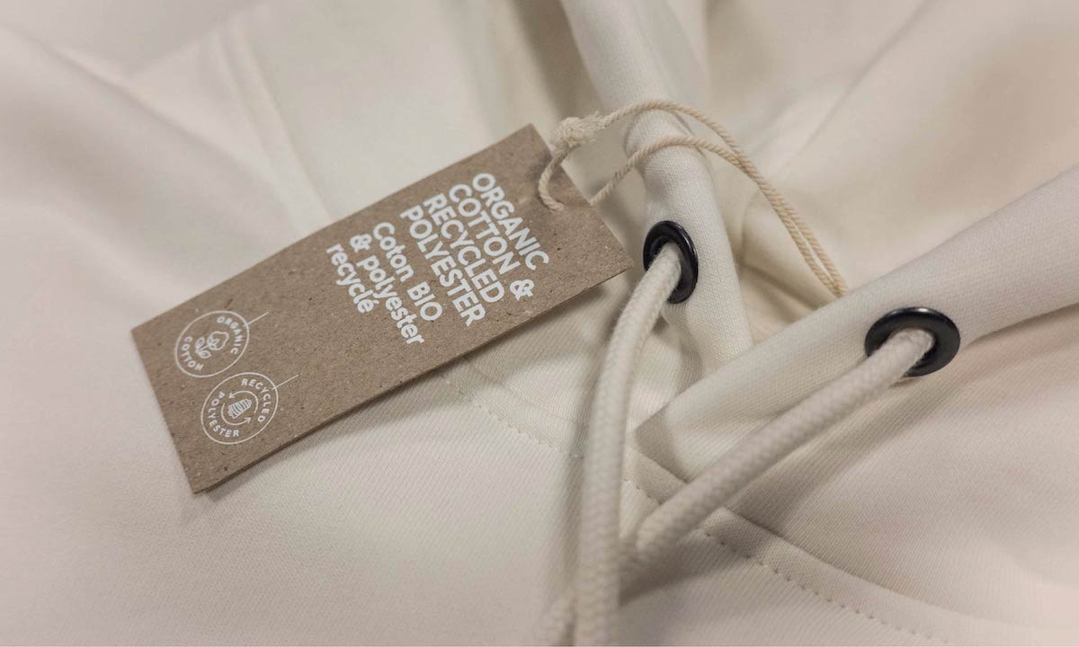 Close-up hoodie van biologische katoen