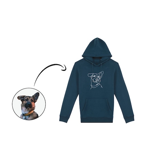 Aangepaste Geborduurde Line Art Hoodie