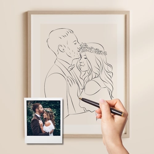 Portrait personnalisé en Line Art