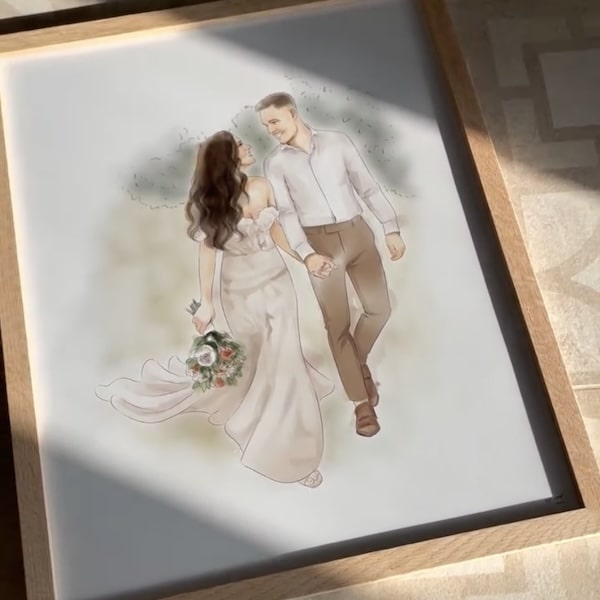 Kleurrijk portret van een verliefd stel