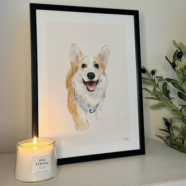 Kleurrijk portret van een corgi